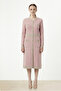 Dusty Rose Camel Front Buttoned Dress