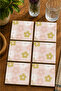 Abstract Floral Themed Modern Set of 6 Coasters - Uv Printed Mdf - 10X10 cm
