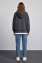 01407 Women's Print Detailed Hooded Sweatshirt - 2