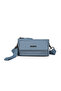 Jeans Blue Mini Size Multi-Pocket Ankle and Long Strap Phone and Money Bag - 2