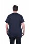 Men's Large Size Crew Neck T-Shirt Strong 26154 Navy Blue - 2