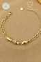 Steel Bracelet - Stone-Encrusted Ball Model Chain 316L Steel Bracelet Does Not Tarnish or Fade 17+5cm - 3