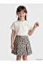 Nevavm Girl's Leopard Patterned Gabardine Shorts Skirt with Difference in Color - 2