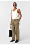 Lace-Up Baggy Gabardine Trousers - 3