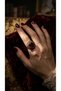 Bronze Vintage Women Ring Authentic Copper Jewelry Red Crystal Round Victorian Adjustable - 6