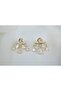 Kp417 Gold Earrings with Drop Stones (Length 25mm)