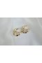 Kp415 Embossed C-Shaped Gold Earrings (Length 30mm)