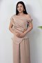 Wide Collar Buckle Symmetrical Blouse Double Set Grs3963 - 2