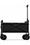 Collapsible Camping Wagon Black - Mini Foldable Shopping Trolley [50KG Capacity] | Utility Pull Cart with Adjustbale Handle for Shopping, Beach, Beach, Grocery outdoor Trolley Cart