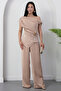 Wide Collar Buckle Symmetrical Blouse Double Set Grs3963 - 3