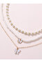 Pack of 3 - White Pearl and Butterfly Necklace - 4