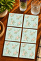 Abstract Floral Themed Modern Set of 6 Coasters - Uv Printed Mdf - 10X10 cm