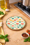 Green Heart Patterned Cork Pot and Pan Mat 19cm Diameter 1cm Thickness
