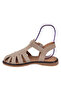 صندل نسائي من الجلد الطبيعي بمقدمة مغلقة PLM-26635 بيج سويدي - 3