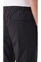 Men's Black Elastic Cuffed Parachute Pants with Zippered Back Pockets - 7