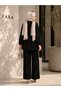 Women's Gold Brooch Detailed Two-Piece Hijab Suit with Adjustable Waist Pants Sb0036 - 4