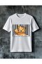 Hello Are You Teddy Bear Printed Oversize T-Shirt