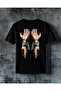 Esareti Kir Chain-Linking Hands Printed Oversize T-Shirt