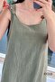 Button Detail Strapped Linen Dress 6Y219 - 4