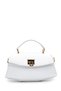 Lock Detailed Baguette Luvia Women's Crossbody Bag White