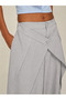 Women's Gray High-Waisted Double-Breasted Detailed Wide-Leg Trousers – Stylish & Comfortable Oversized Pants - 2