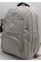 Beige Color Luxury Satin Water Resistant Fabric Unisex Large Size Middle School High School School Backpack and Travel Bag - 5