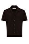 Apaş collar knitted patterned men's shirt