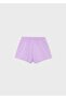 Girl's Combed Cotton Short Shorts Lilac - 2