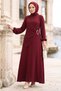 Side Buckle Ayrobin Dress Burgundy Hm2914 - 3