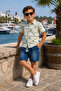 Boy's Tropical Shirt Denim Shorts Summer Set