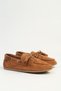 Tan Suede Bead Detailed Lace-Up Women's Loafer Shoes - 3