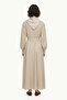 Flowy Beige Dress with Belted Shawl Detail 0579 - 4