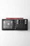Genuine Leather Double Color Detailed Horizontal Men's Wallet - 27553 - Black/Red - 3