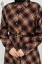 Seasonal Dress with Buttons, Plaid Pattern, and Belt Detail - 4