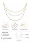 3 Layered Layered Thin Women's Chain Necklace with Ball Detail - 2