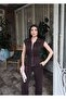Women's Stone Printed Zippered Double Set Vest Pants Casual Sporty Set - 2