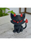 S Cute Devil Cat Figurine, Black Red Angry Cat Sculpture, Gothic Home Decor for Cat Lovers, For Li. - 3