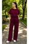 Women's Crop Elastic Waist Palazzo Suit