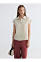 Lcw Everyday Beige Textured Muslin Women's Shirt