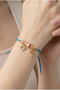 Adjustable Bracelet with Heart and Key Figures on Blue Cord - 2