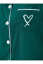 Dark Green Contrast Piping Shirt and Shorts Set - 3