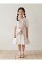 Pearl-Embellished, Belted, Bag Included, Little Floral Girl's Dress
