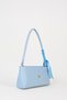 Women's Elegant Baby Blue Scarf Gift Faux Leather Baguette Zipper Closure Hand and Shoulder Bag