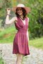 V-Neck Mini Dress with Gipeli Waistband - 2