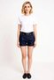 Women's Shorts High Waist City Fit Mom Silhouette Straight Leg Plain Pattern Denim Rigid Woven Short - 4