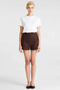 Women's Shorts High Waist Woven Tube Leg Single Jersey Fabric Regular Length Elastic Detailed Summer Casual - 4