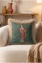 Goblen Garden Women's Figure Fringed Throw Pillow Cover - Cream Tasseled Vintage Pillowcase - 5