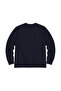 Men's Large Size Navy Blue Cotton Printed Long Sleeve T-Shirt 5Xl-6Xl-7Xl-8Xl - 5