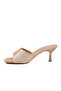 Gold Stone Embellished Women's Heeled Slippers Pc-55768 Z - 4