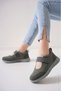Women's Smoked Light Sole Elastic Velcro Ballerina Sneakers Daily Walking Shoes - 2